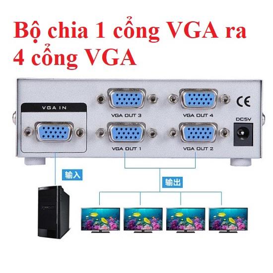 Bộ chia 1 cổng VGA ra 4 cổng VGA-tần số 150 MHz MT-VIKI MT-1504