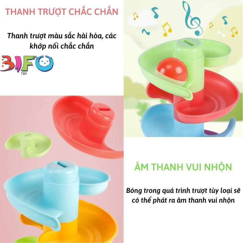 Cầu trượt cho bé -Thả bóng xoay tròn, Tháp bóng lăn và đồ chơi bóng rổ, Trò chơi vận động cho bé yêu