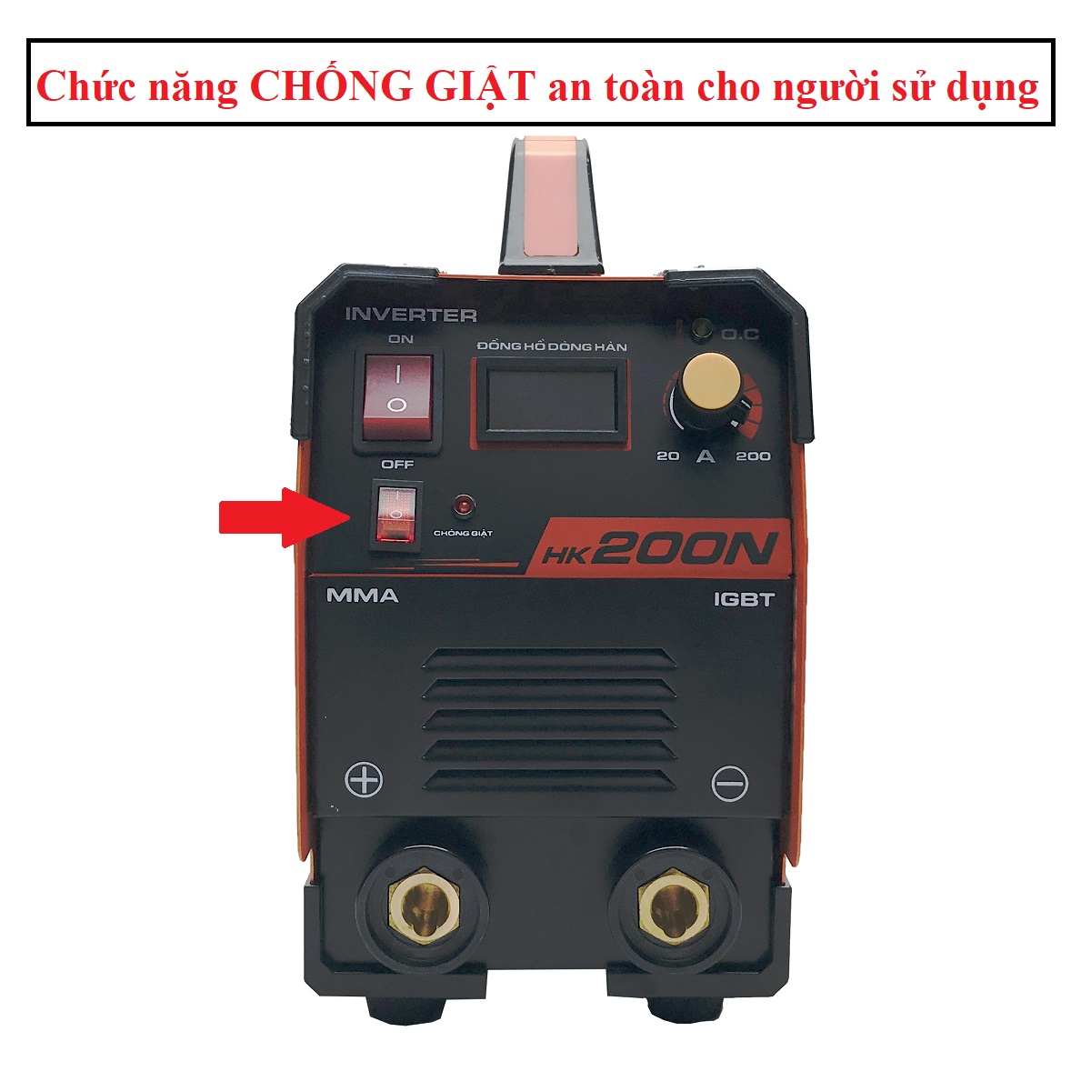 Máy hàn điện tử Hồng Ký HK 200N chống giật, hàn que 1.6-3.2mm (Mẫu mới nhất 2020)