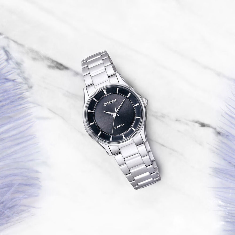 Đồng Hồ Nữ Citizen Dây Thép Không Gỉ EM0401-59E - Mặt Đen (Sapphire)