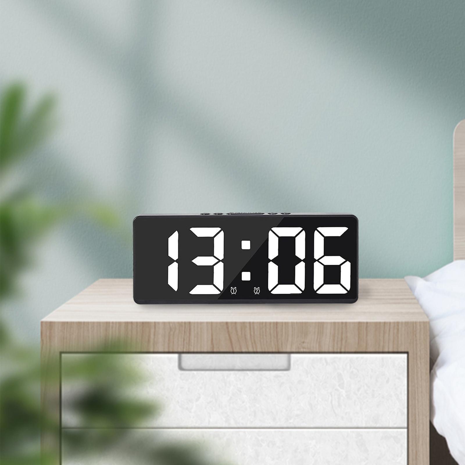 Clock Voice Control LED Display for Office Bedside Holiday Gifts