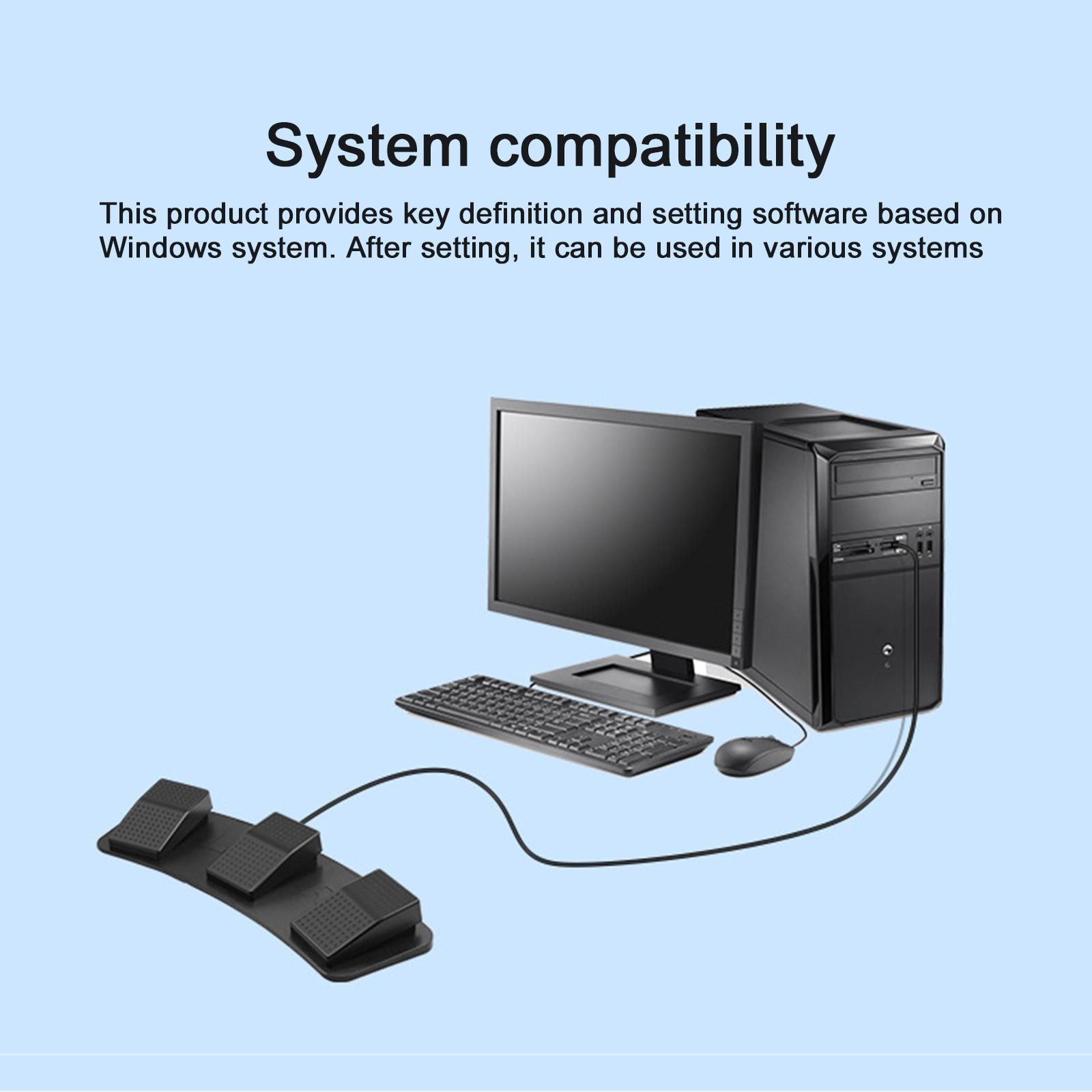 USB Foot Pedal Control Switch Game Pad Keyboard Mouse for PC Laptop