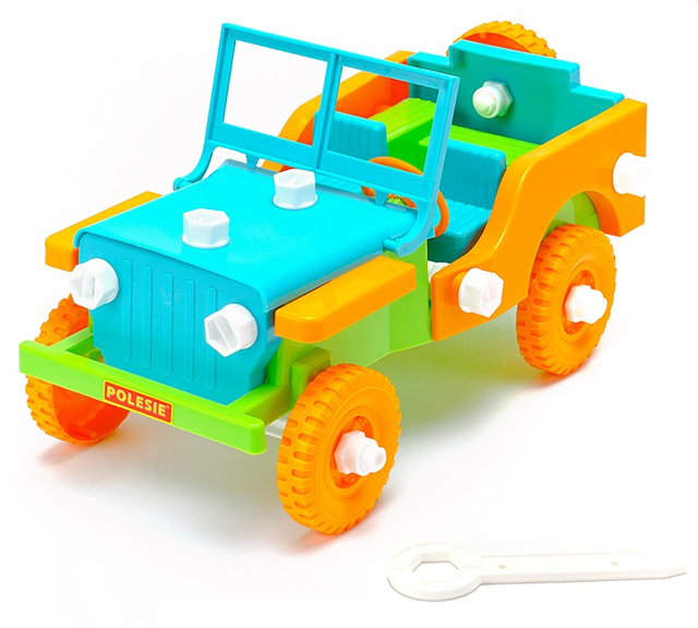 Đồ chơi trẻ em lắp ghép xe Jeep Retro 42 chi tiết tăng khả năng sáng tạo cho bé – Polesie Toys