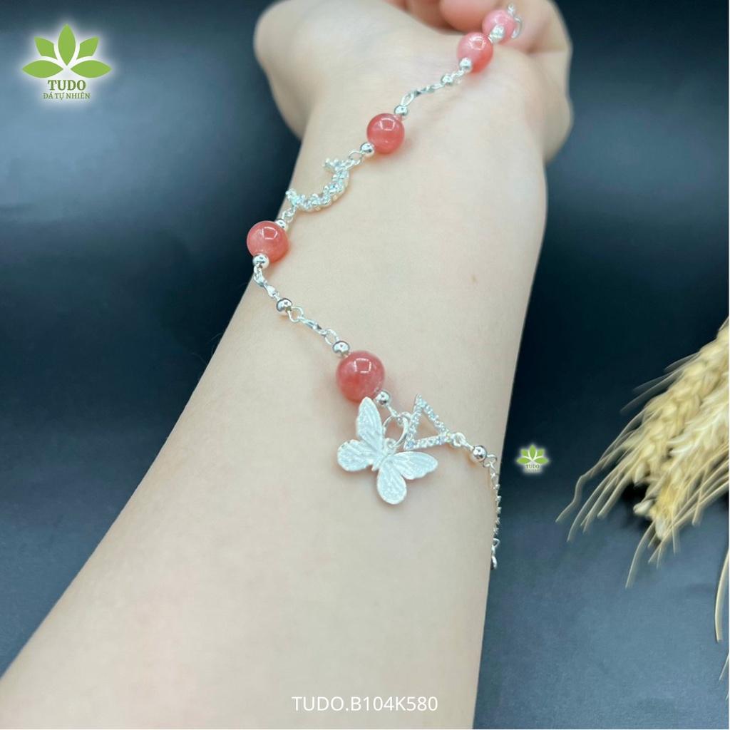 Vòng Tay Nữ Đẹp - Vòng Phong Thủy Đa Mệnh TUDO B104K580 VCBDAOH Charm Bạc Bươm Bướm Hồ Điệp - Tình Duyên
