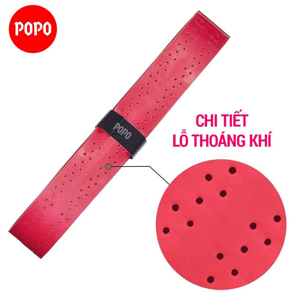 Quấn cán tennis, cầu lông Bộ 5 cái có gân chống trơn POPO chất liệu thoáng khí thoát mồ hôi