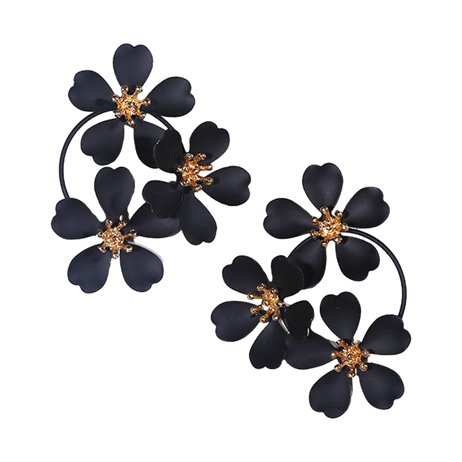 Camellia Earrings Flower Earrings Lightweight Trendy Zinc Alloy Retro Style Flower Earrings Jewelry Accessories for Dress up Holiday Wedding