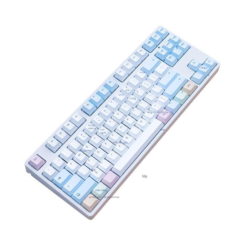 Bàn phím cơ tùy chỉnh ba chế độ không dây Bluetooth thuận lợi nhất Ánh sáng RGB 87 phím trục có thể thay thế nóng cho trò chơi thể thao điện tử
