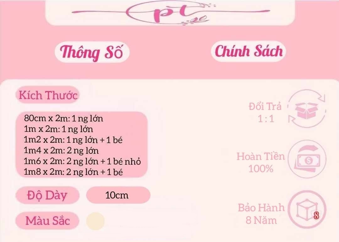 Nệm Cao Su Non Xuất Khẩu Cao Cấp