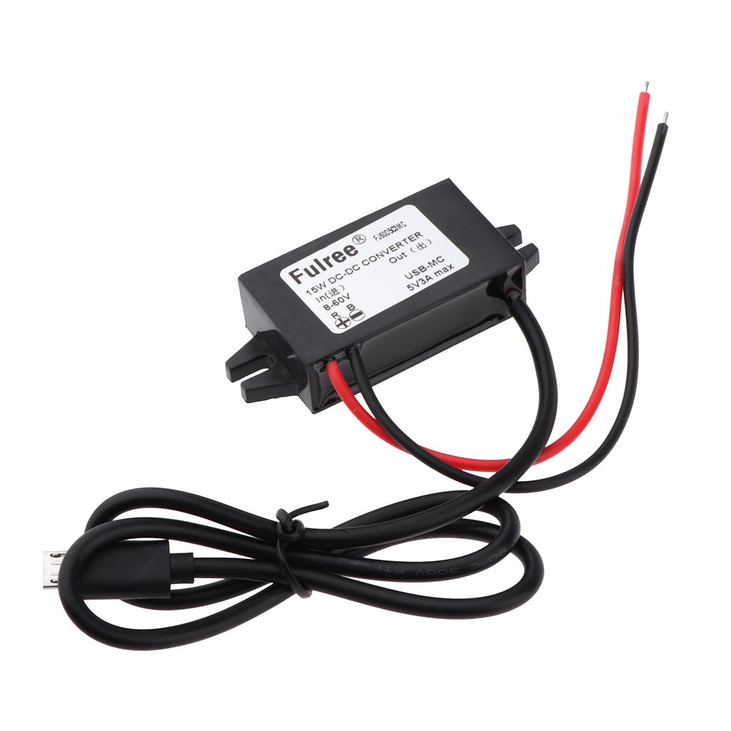 8-60V to 5V Micro USB DC-DC  Voltage Converter Car Power Regulator