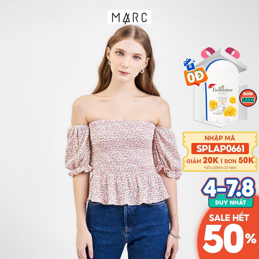 Áo trễ vai nữ MARC FASHION smocking hoa nhí CBVH060122