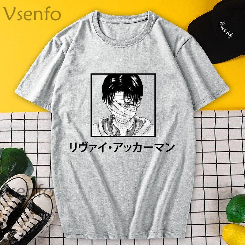 Attack on Titan AOT T-shirt dành cho nam Mùa hè cotton Levi Ackerman Graphi
