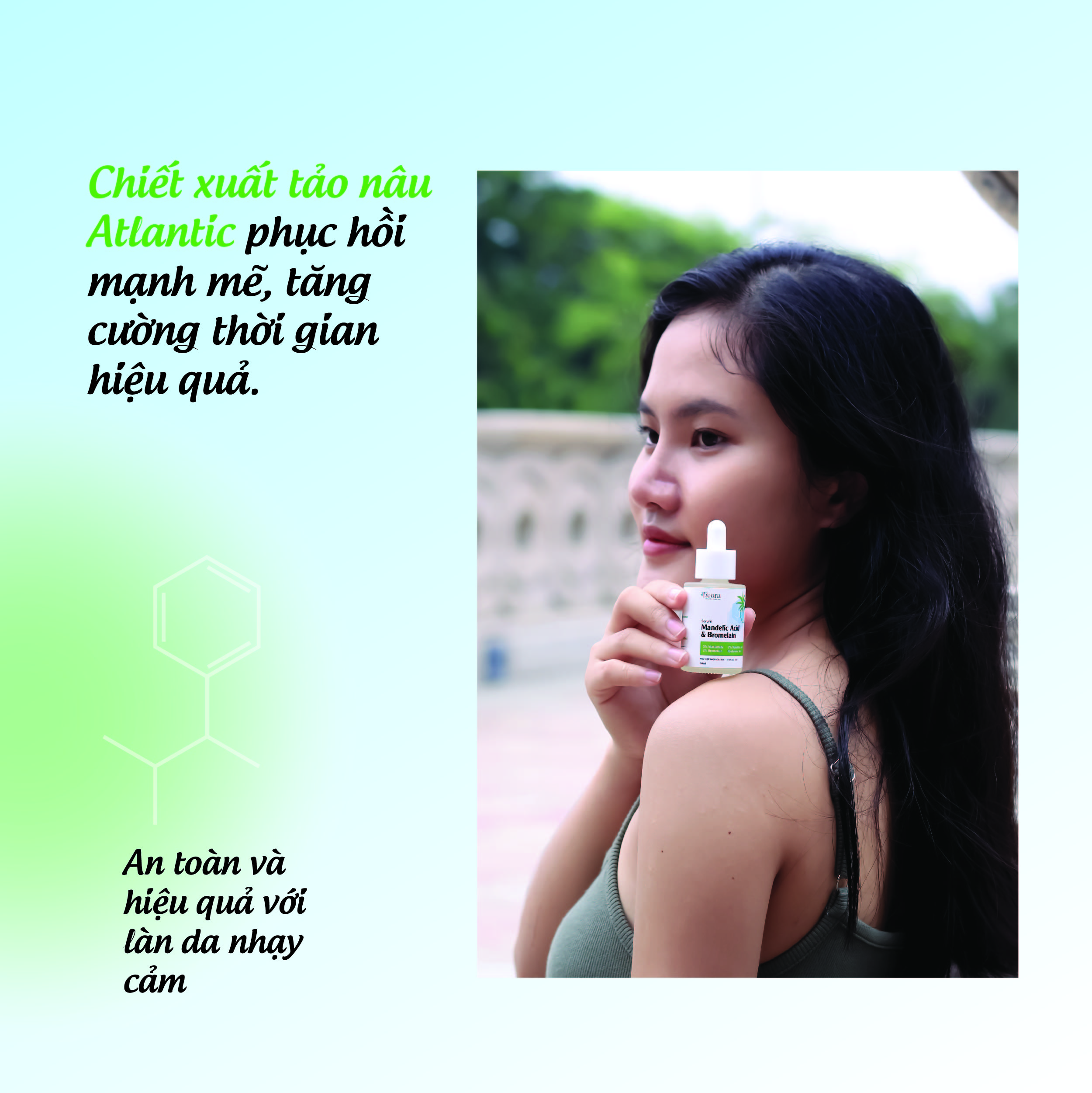 Serum Dưỡng Sáng Mờ Thâm Nám The Fleura Mandelic Acid 5% Niacinamide, Enzym Dứa (AHA)