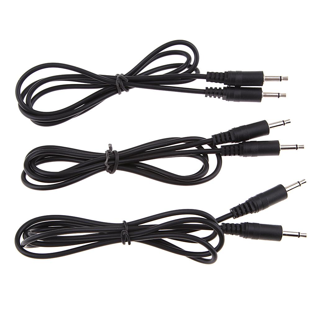 3 Cái 3,5 Mm Nam đến Nam Mono Jack Tai Nghe Dây Cáp âm Thanh 1M Đen