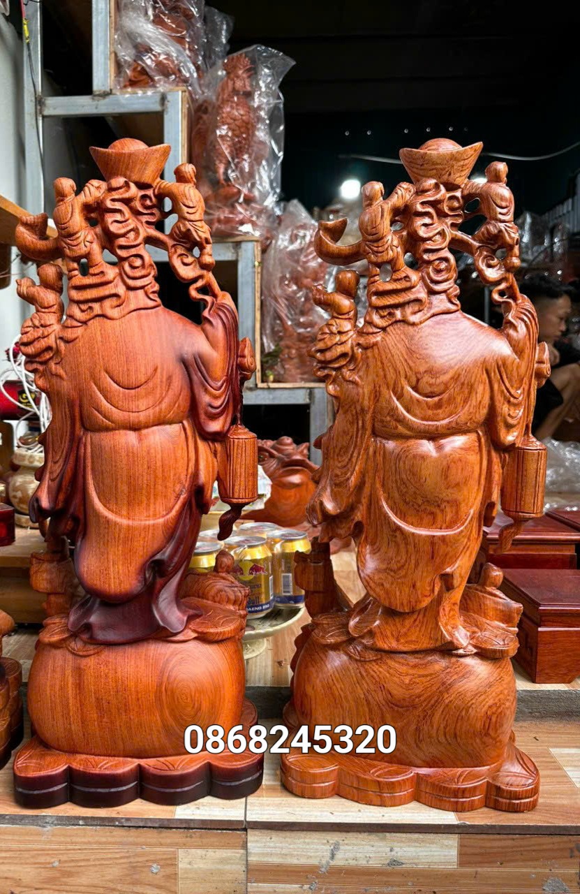 Tượng phật di lặc ngũ phúc bằng hương đá kt cao 60×24×14cm