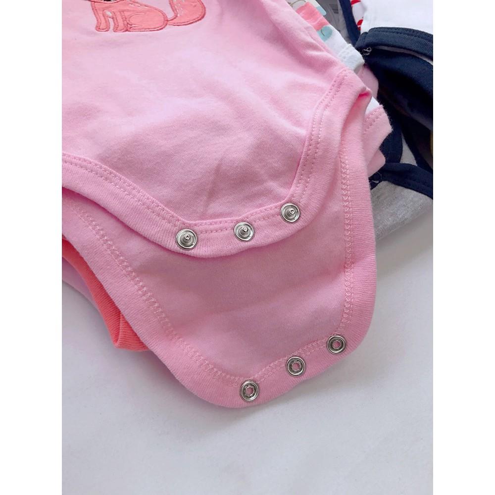 Bộ Body Cộc Cho Bé Chất Cotton Thoáng Mát LUVABLE FRIENDS Size 3-6-9-12M