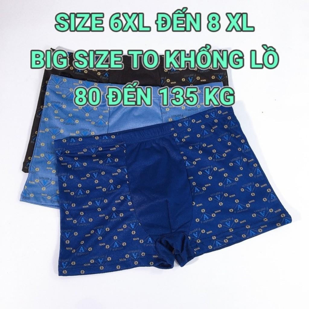 Combo 3 Quần lót nam đùi boxer lụa sữa cao cấp siêu mềm mịn siêu thoáng khí BIG SIZE SIZE LỚN quan chip