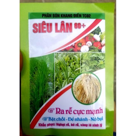 Phân bón Siêu lân 60+, Ra rễ cực mạnh, bật chồi, đẻ nhánh, nở bụi, khắc phục vàng lá sinh lý, nghẹt rễ