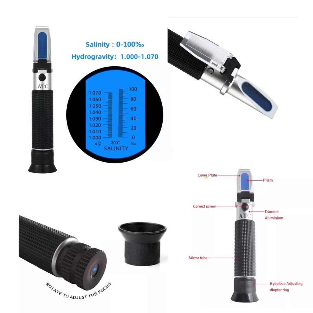 Bút Đo độ mặn và thước đo độ mặn- Ống Nhòm Đo Độ Mặn – Khúc Xạ Kế Hồ Cá Biển - phụ kiện hồ nước mặn - shopleo