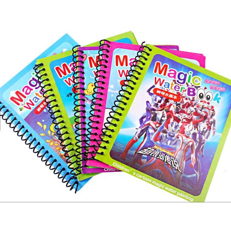 Xổ lo xo sách tô màu nước ma thuật Magic Water Book - Sách sử dụng nhiều lần