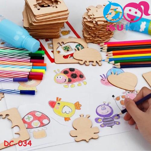 Khuôn Vẽ Gỗ - Đồ Chơi Sáng Tạo, Bằng Gỗ Cho Bé Yêu