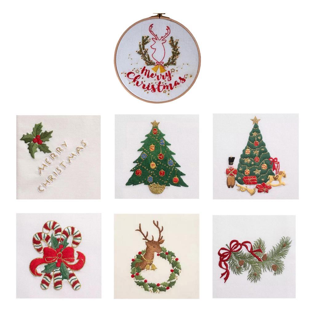 Christmas Cross Stitch Kits For Beginner Embroidery Xmas Home Decor Gift