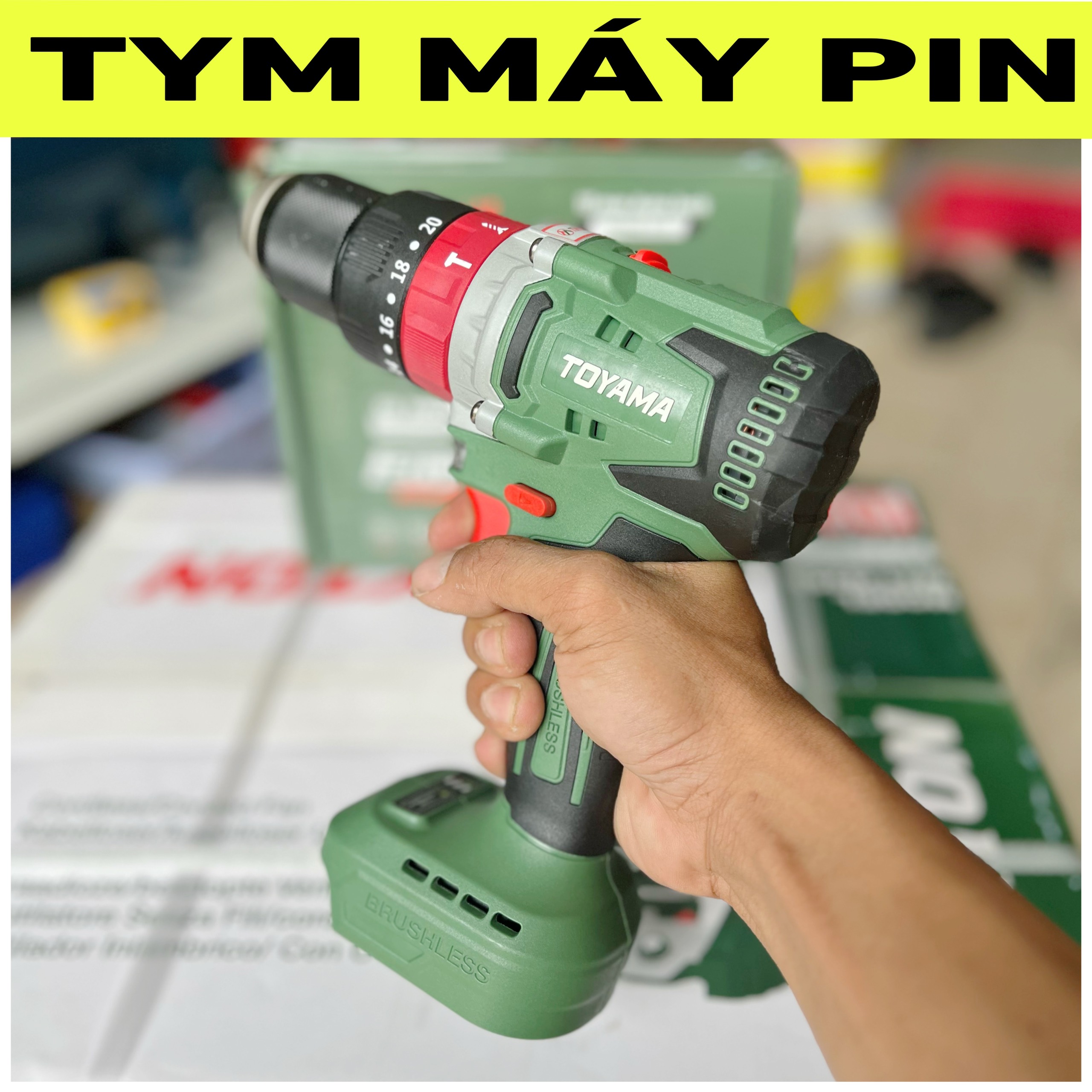 Thân máy khoan pin 3CN 21V Toyama Z8 chân pin phổ thông {chưa pin sạc – TYM máy pin