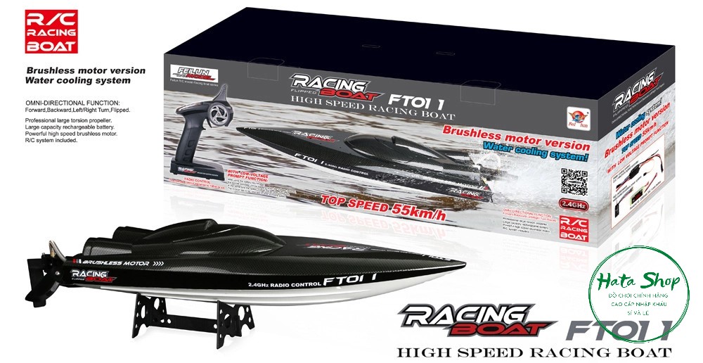 Tàu Cano Điều Khiển Từ Xa FT011 siêu tốc Racing Boat Fei lun 55km/h cao cấp High Speed