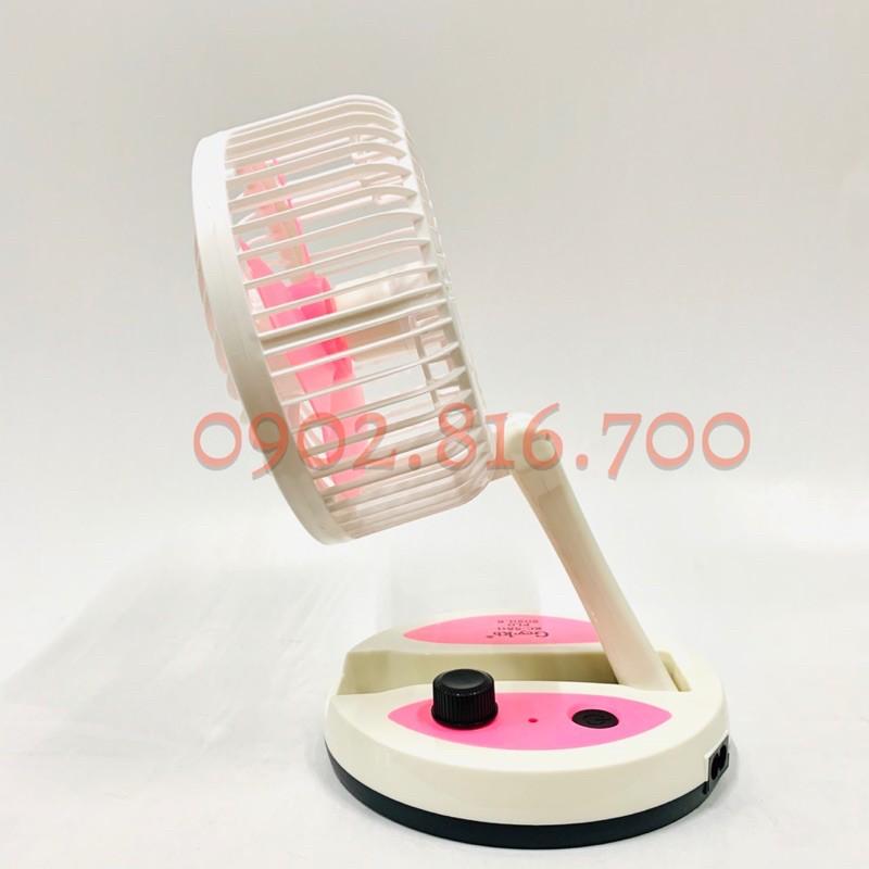 Quạt sạc tích điện gấp gọn Folding Fan KC - 5811 có đèn led quà tặng mùa nóng