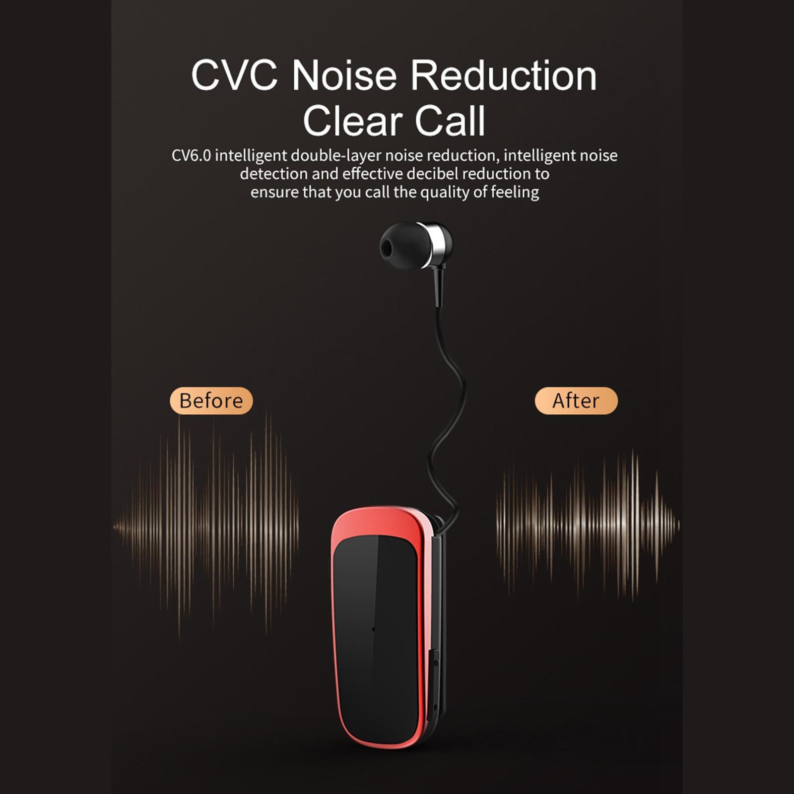 2x  K52 Retractable Wireless Bluetooth Headset Earphone Clip