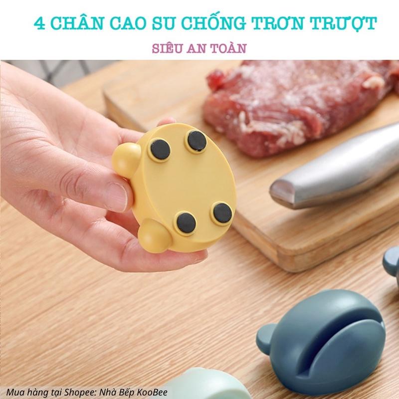Dụng cụ mài dao kéo hình ếch 3 màu dễ thương - Đồ mài dao mini bền đẹp tiện dụng