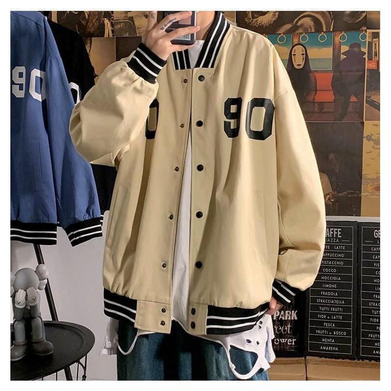 Áo khoác bomber dù unisex form rộng 2 lớp 90 nam nữ LANA FASHION