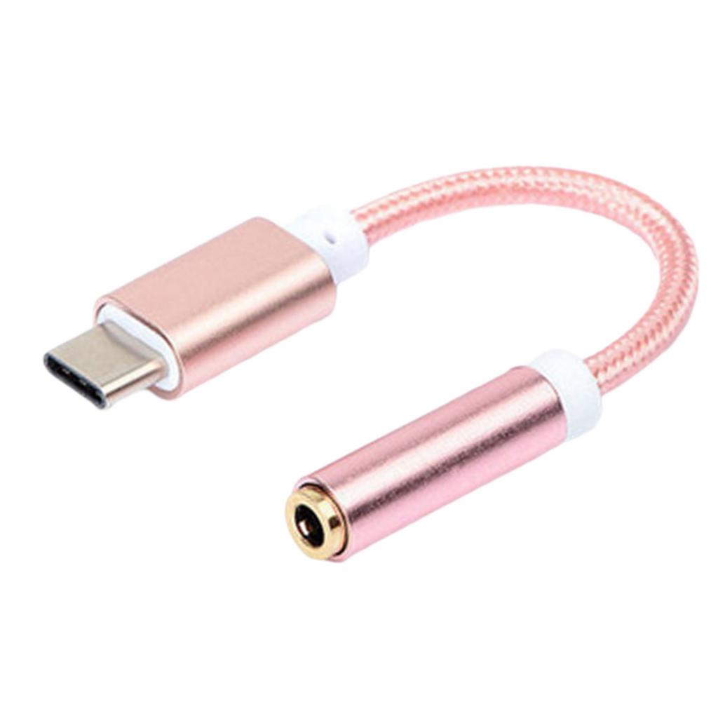 Short USB-C Type C to 3.5 mm Headphone Female Jack Adapter Earphone Audio Cable Cord