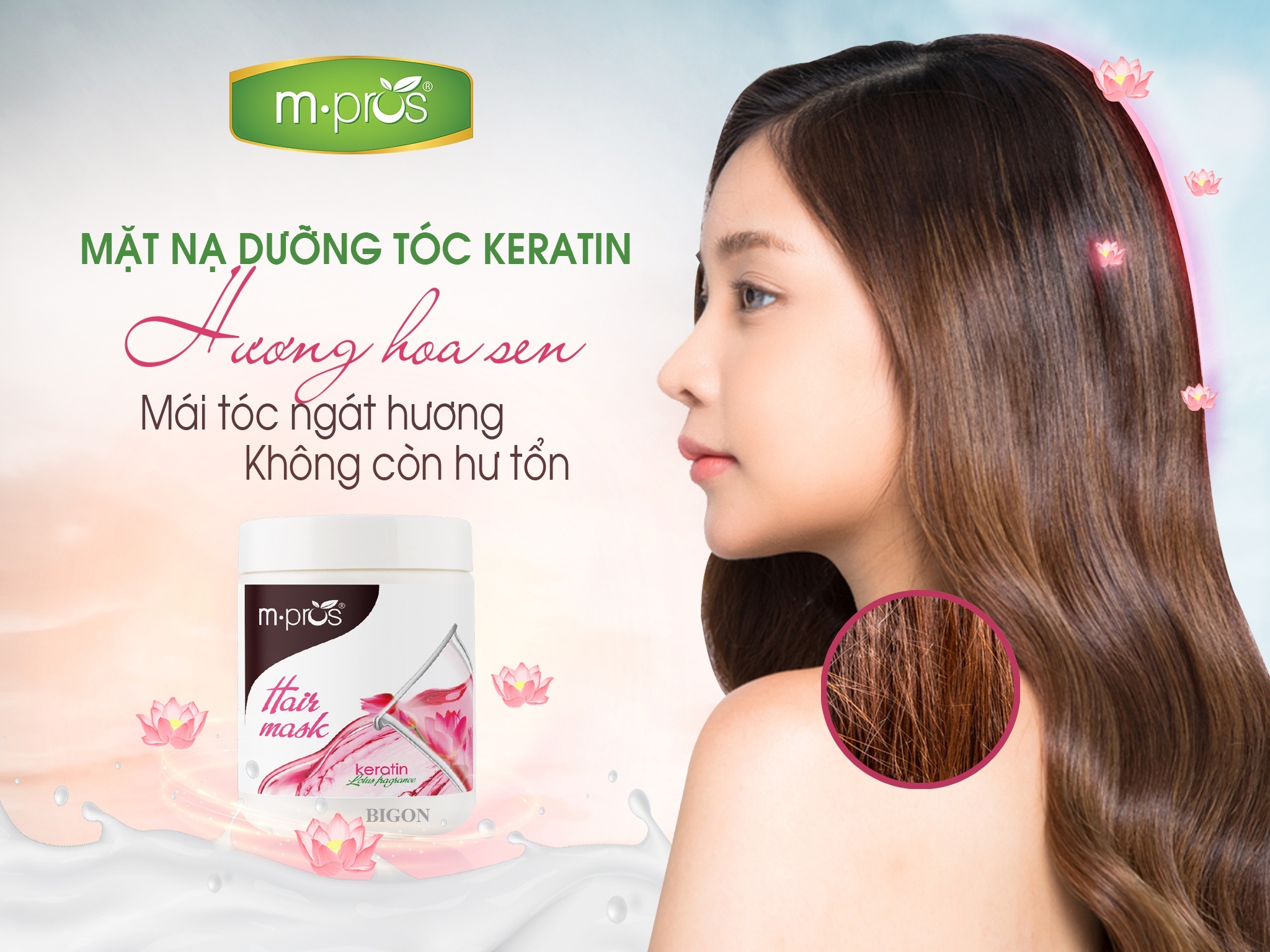 Hấp Dầu Dưỡng Tóc Hoa Sen 600g / Mặt Nạ Dưỡng Tóc M.Pros - Hương Hoa Sen - 600g