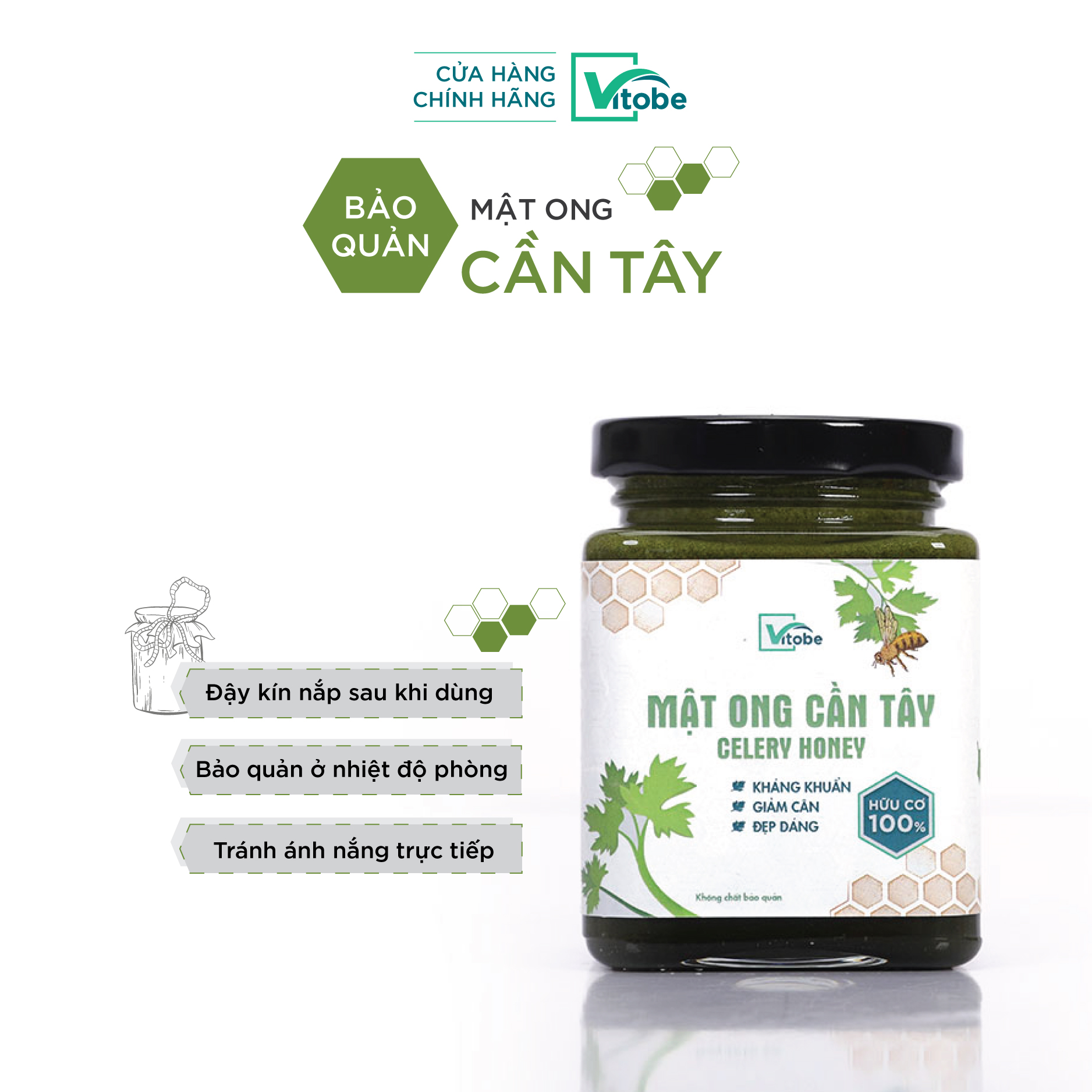 Mật Ong Cần Tây Vitobe - Hữu Cơ 100% - Lấy lại vóc dáng chuẩn xinh