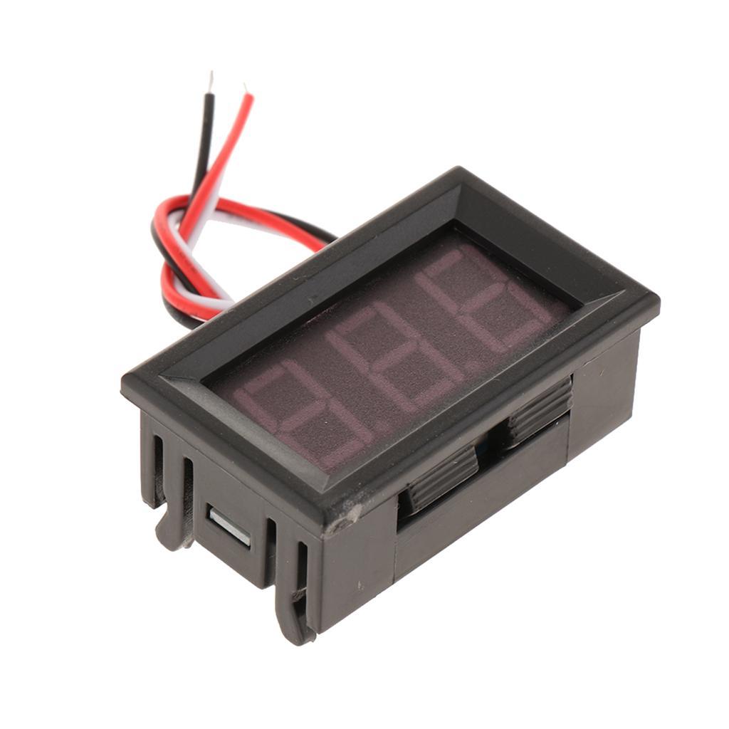 DC 0-30V 3-wire Voltage Meter LED Digital Voltmeter W/ Reverse Protection