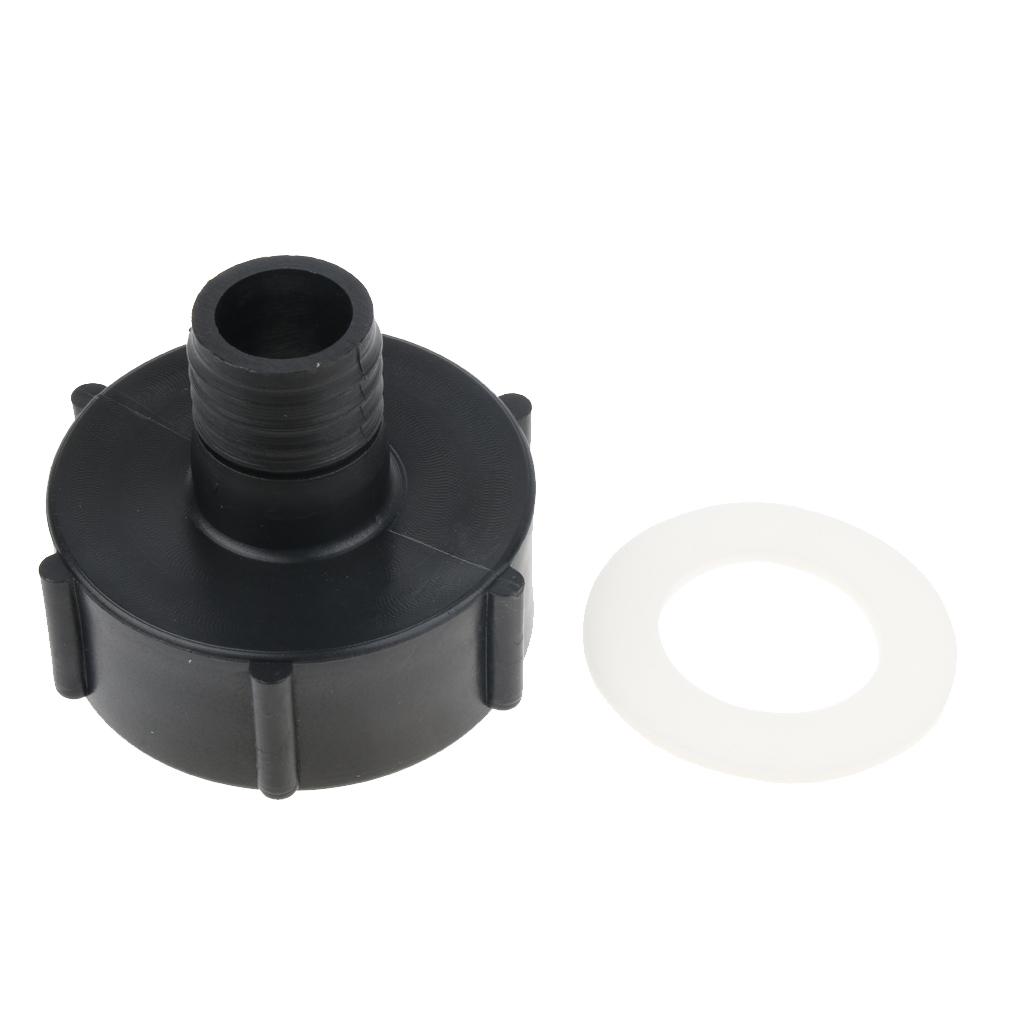 Plastic IBC Tote Valve Adapter, IBC Tank Fitting for Hose - 2 inch Coarse Thread to 1 inch Male Fine Thread, Easy to Install