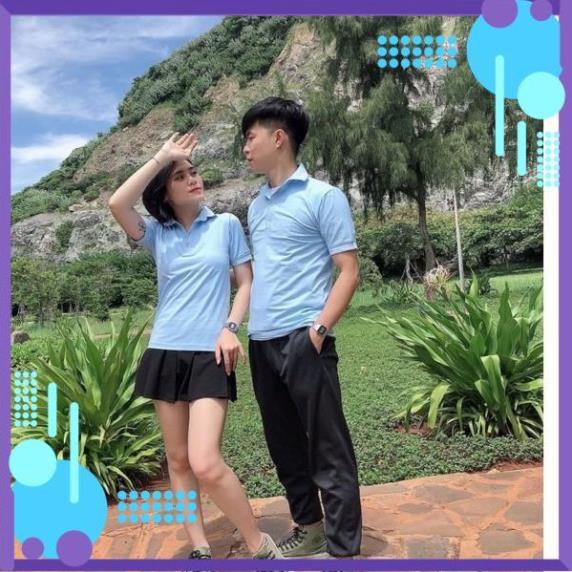 Áo đôi cổ bẻ Áo đôi polo Áo thun đôi nam nữ chất thun cotton 100%