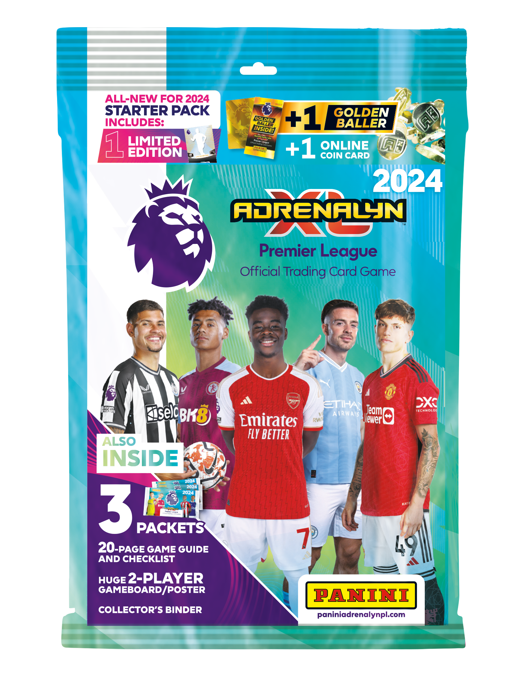 Túi Sưu Tập Thẻ Hình Cầu Thủ Panini Premier League 2024 Adrenalyn XL - Football Starter Pack