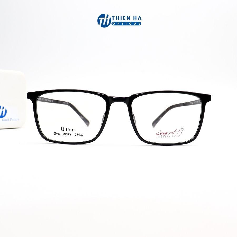 Gọng kính nam THIÊN HÀ OPTICAL dáng vuông chất liệu nhựa ultem dẻo nhẹ nam nữ unisex màu cơ bản TH07637