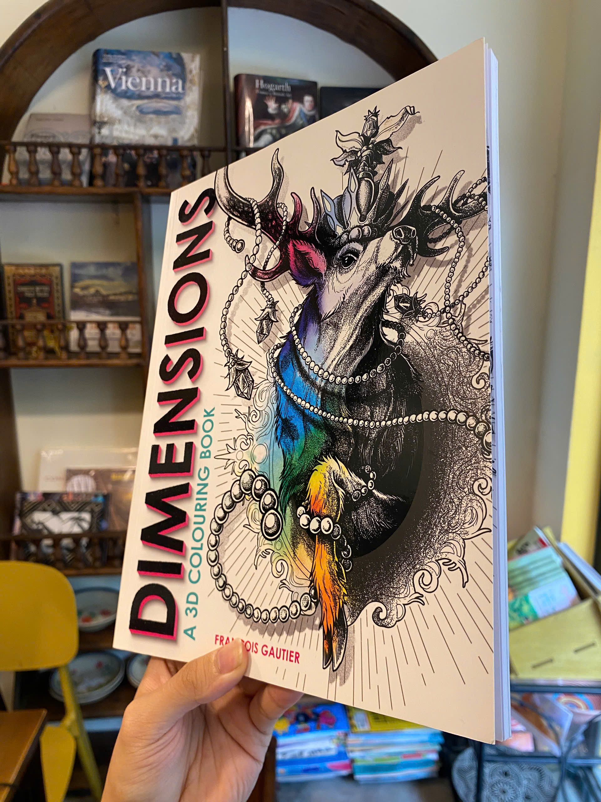 Sách - Dimensions: A 3D Colouring Book by François Gautier | Art & Design in English / Ngoại văn