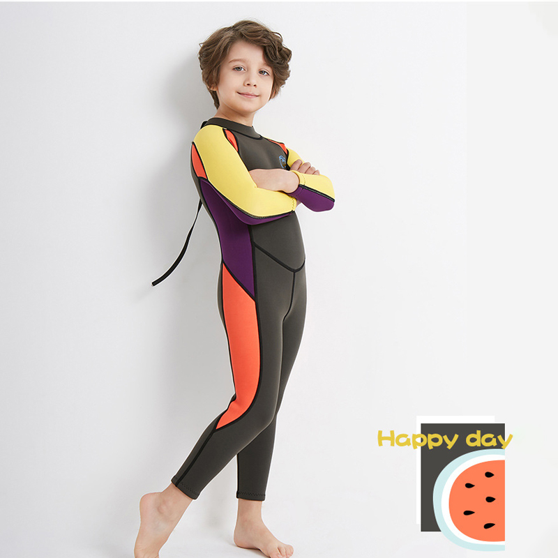 Đồ bơi bé trai giữ nhiệt chất liệu cao su chống nắng Neoprene dày 2.5mm UPF50+ full body cho bé đến 33kg