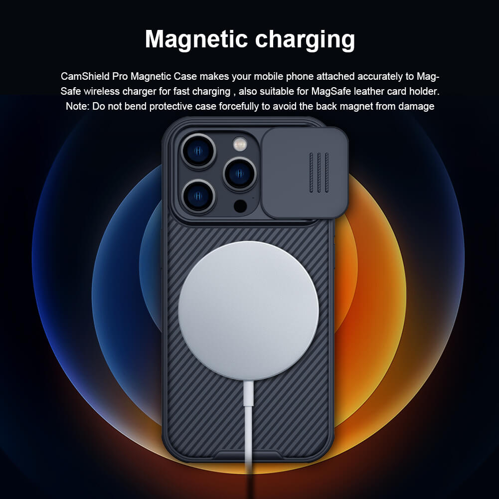 Ốp lưng maqsafe chống sốc cho iPhone 14 Pro Max bảo vệ Camera hiệu Nillkin Camshield Pro chống sốc cực tốt, chất liệu cao cấp, có khung & nắp đậy bảo vệ Camera - hàng nhập khẩu