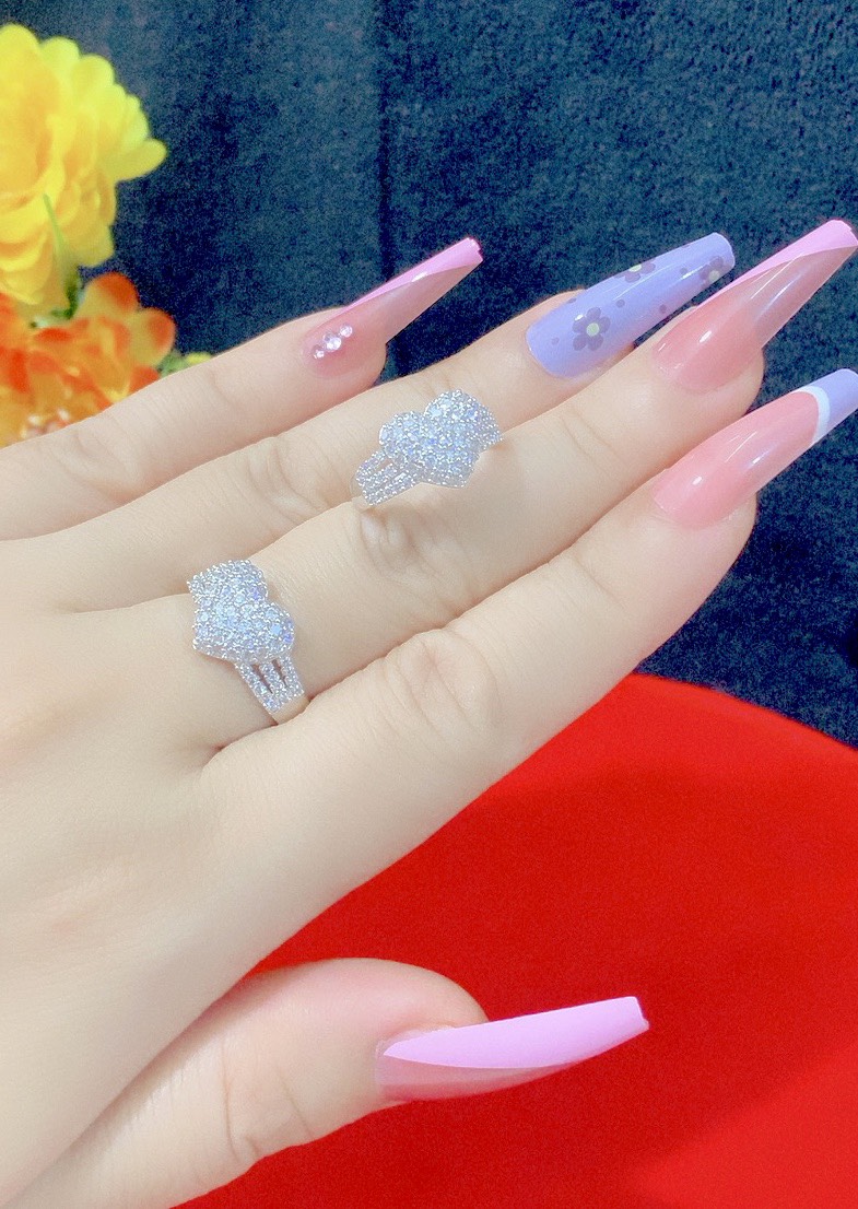 Nhẫn nữ trái tim mạ abchj .kim cao cấp P7725