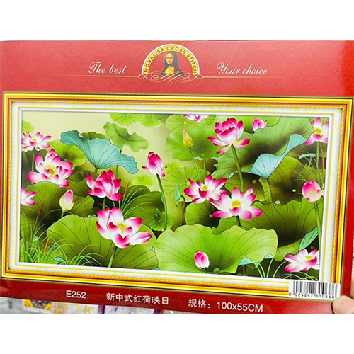 Tranh thêu chữ thập các mẫu hoa sen - nhiều kích thước