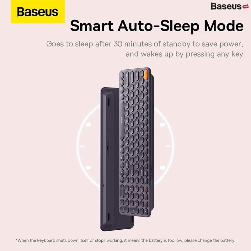 Bàn phím không dây Baseus K01A Wireless Tri-Mode Keyboard B00955503413-00- Hàng chính hãng