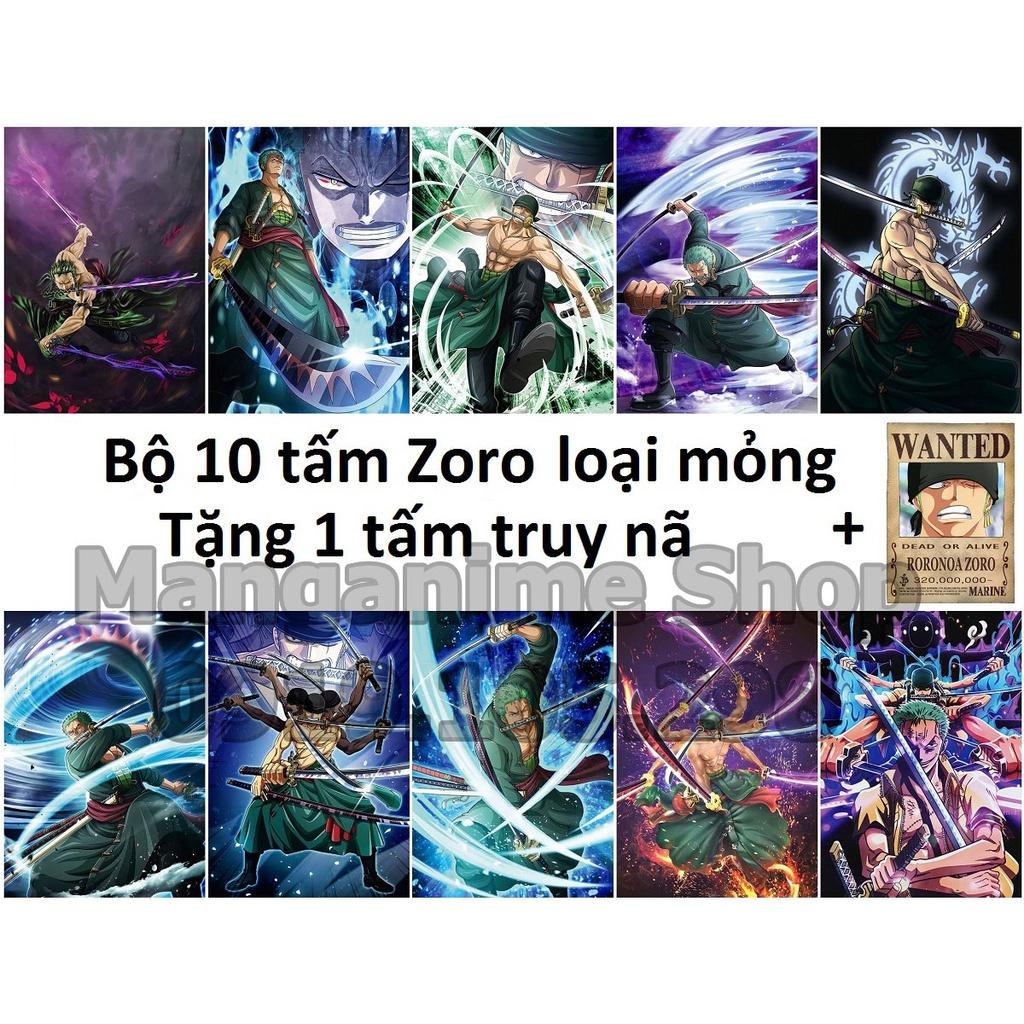 Bộ 10 tấm tranh poster áp phích Zoro trong Onepiece loại mỏng