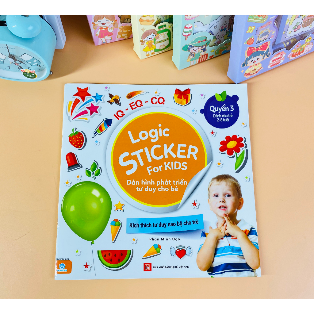 Combo 4 cuốn Logic Sticker for Kids dán hình phát triển tư duy cho bé