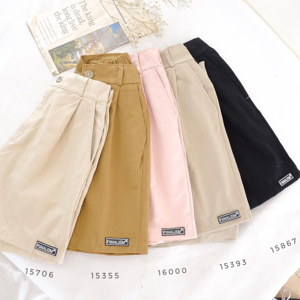 Quần shorts kaki FIINALISM / FIINTASY nhiều màu form rộng dễ mặc basic unisex ulzzang - Made by Toneontone TOT