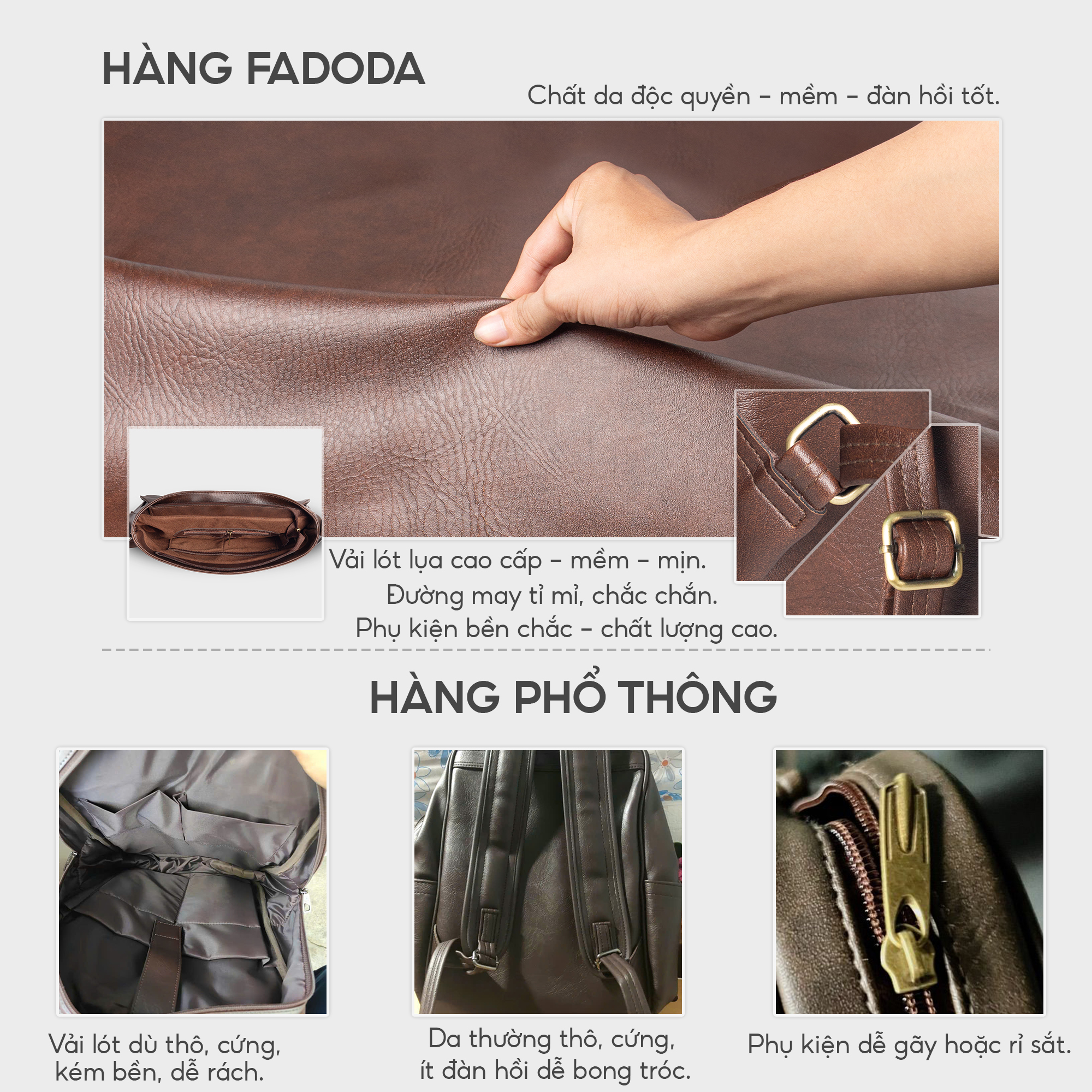 Túi xách da nam công sở FA ĐO DA FDC7