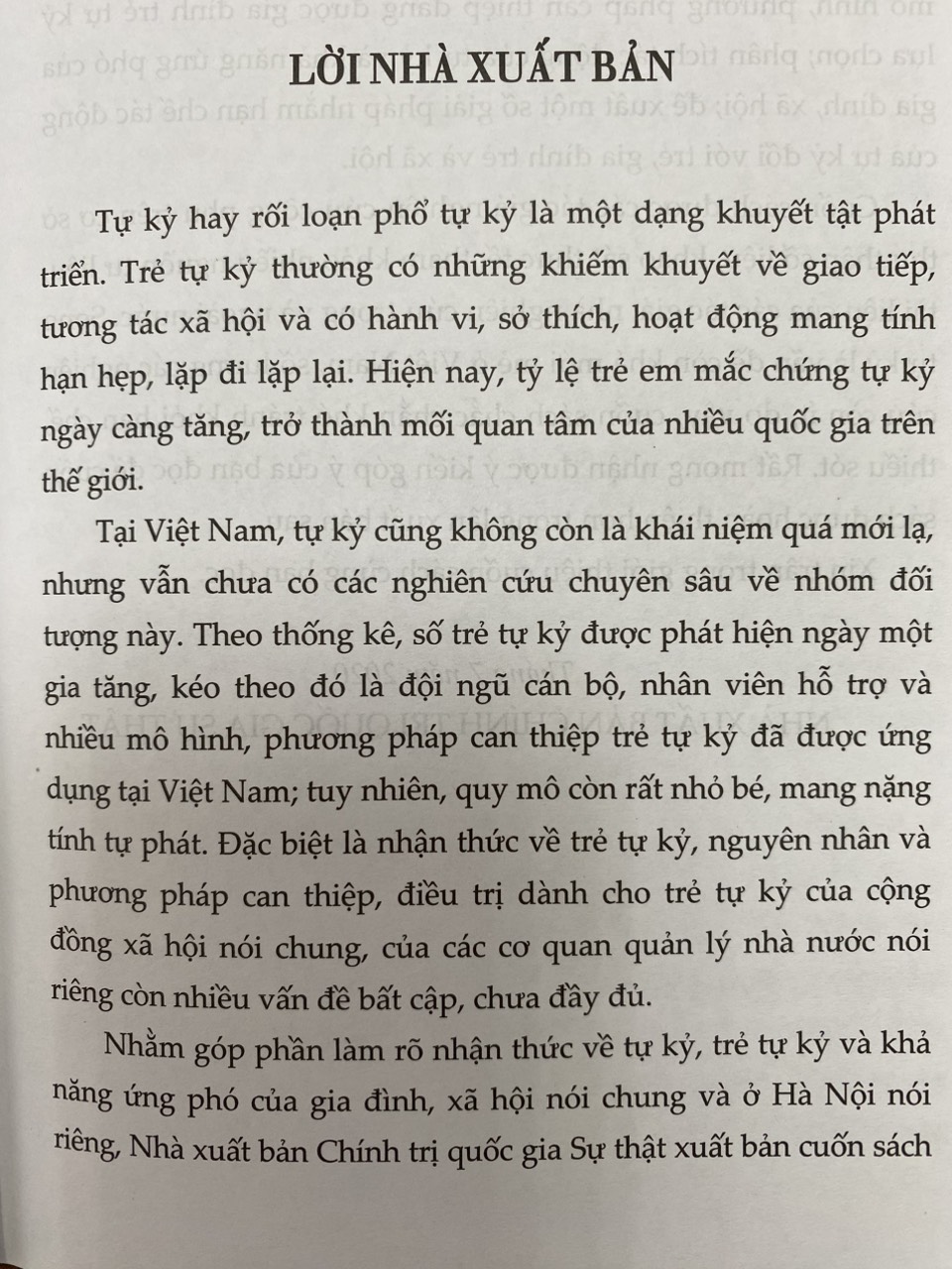 Nghiên cứu trẻ tự kỷ ở Hà Nội trong bối cảnh nhận thức và ứng phó của Gia đình, Xã hội